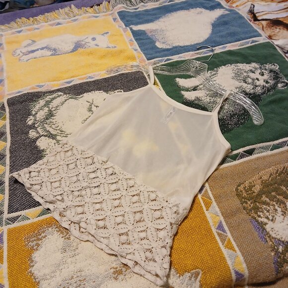 Knitworks Other - Knitworks Girls Medium M 10/12 Off White Sheer & Flower Patterned Camisole Cami